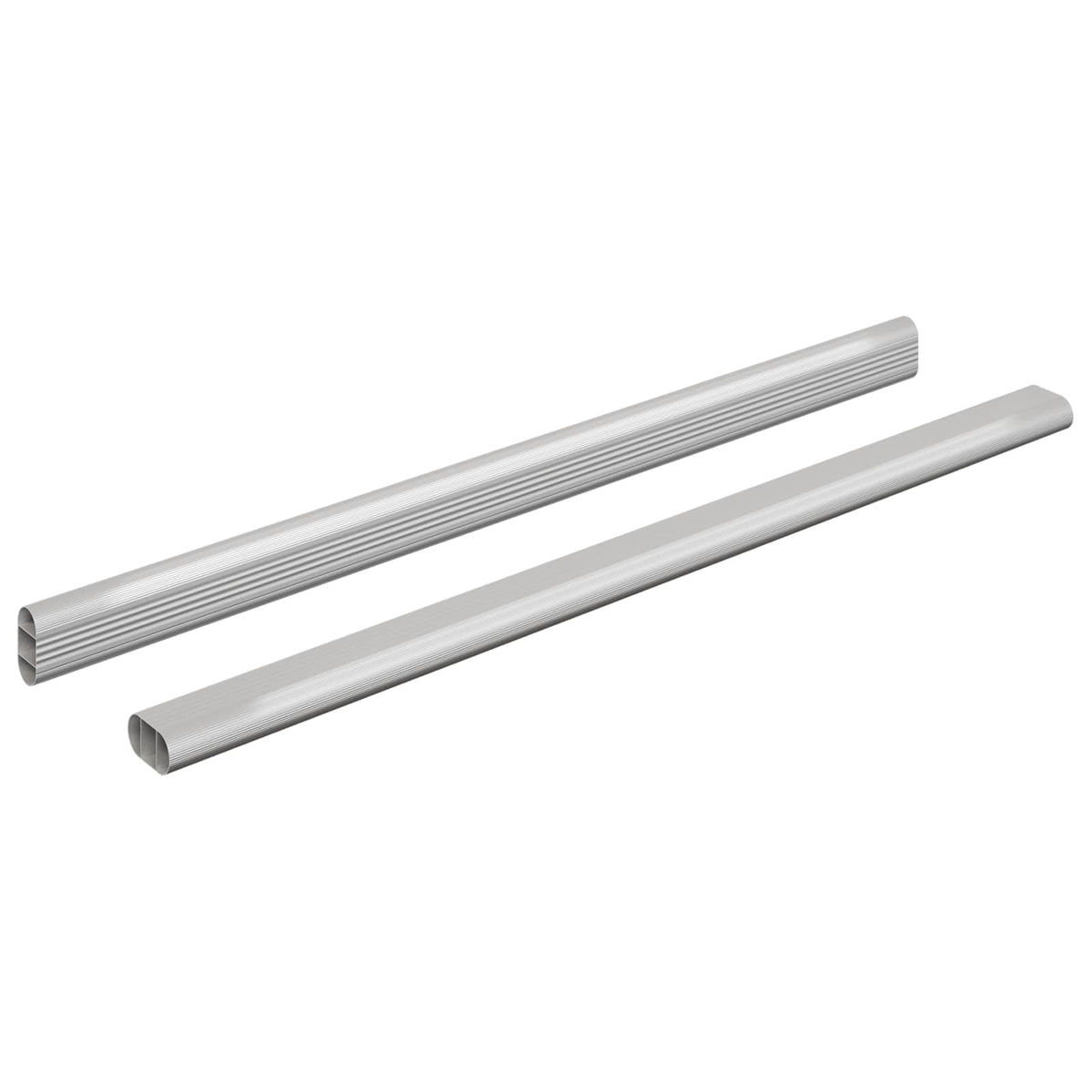 vidaXL Closet Rod 2 pcs Silver 472 x 15 x 29 mm Aluminium Alloy
