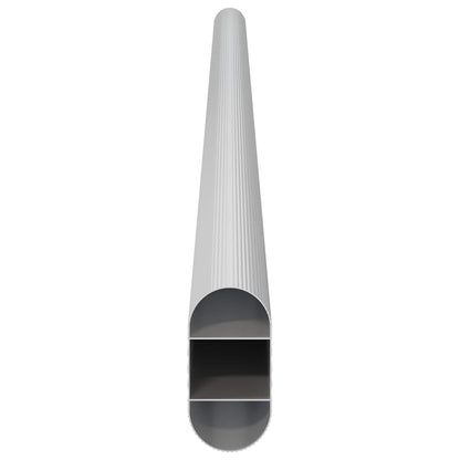 vidaXL Closet Rod 2 pcs Silver 472 x 15 x 29 mm Aluminium Alloy