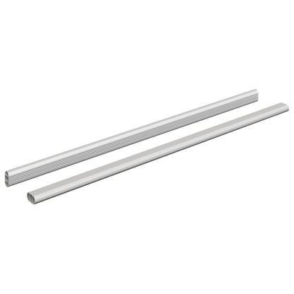 vidaXL Closet Rod 2 pcs Silver 664 x 15 x 29 mm Aluminium Alloy