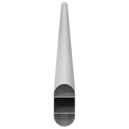 vidaXL Closet Rod 2 pcs Silver 664 x 15 x 29 mm Aluminium Alloy