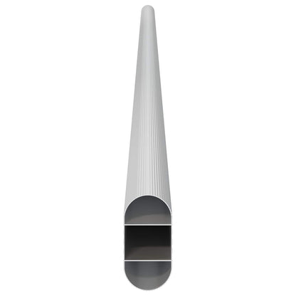 vidaXL Closet Rod 2 pcs Silver 764 x 15 x 29 mm Aluminium Alloy