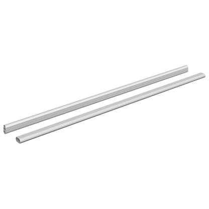 vidaXL Closet Rod 2 pcs Silver 864 x 15 x 29 mm Aluminium Alloy