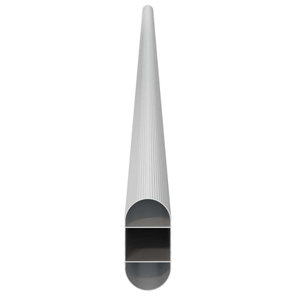 vidaXL Closet Rod 2 pcs Silver 964 x 15 x 29 mm Aluminium Alloy