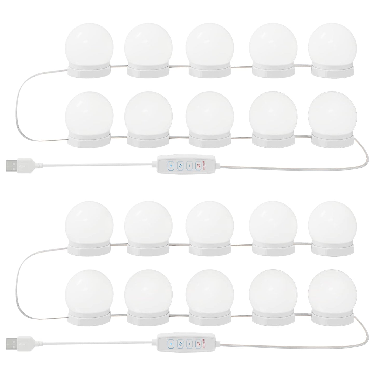 vidaXL Mirror Lights 2 pcs White 4.5 x 4.5 x 4.8 cm Plastic
