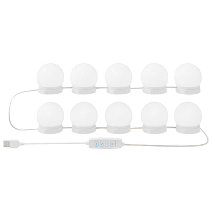 vidaXL Mirror Lights 2 pcs White 4.5 x 4.5 x 4.8 cm Plastic