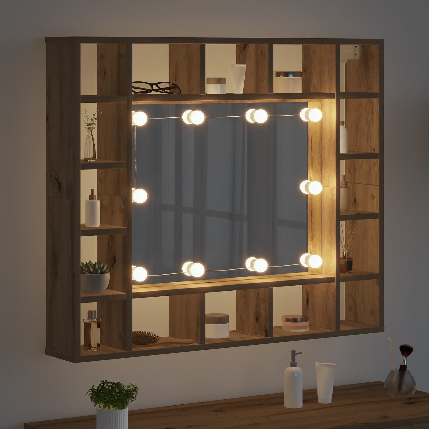 vidaXL Mirror Lights 12 pcs White 4.5 x 4.5 x 4.8 cm Plastic