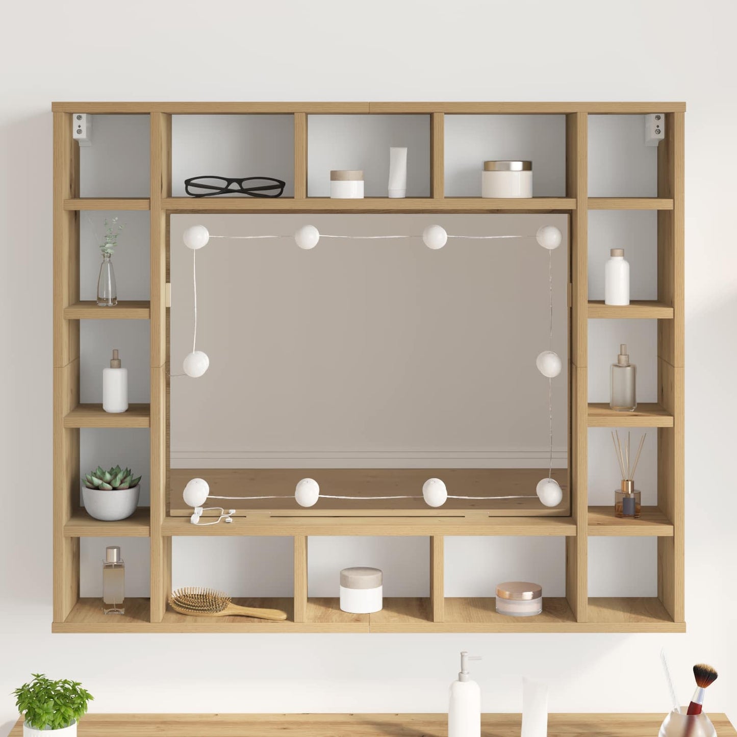 vidaXL Mirror Lights 12 pcs White 4.5 x 4.5 x 4.8 cm Plastic