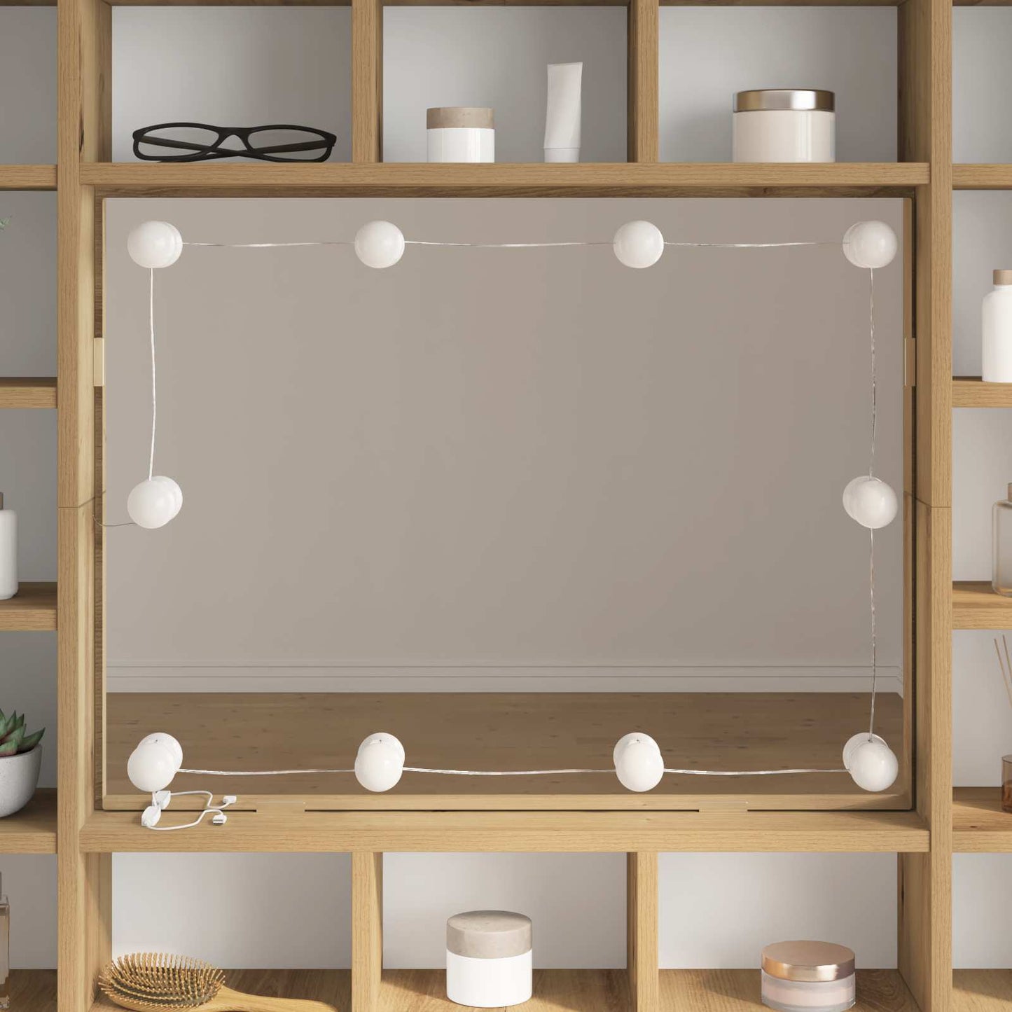 vidaXL Mirror Lights 12 pcs White 4.5 x 4.5 x 4.8 cm Plastic