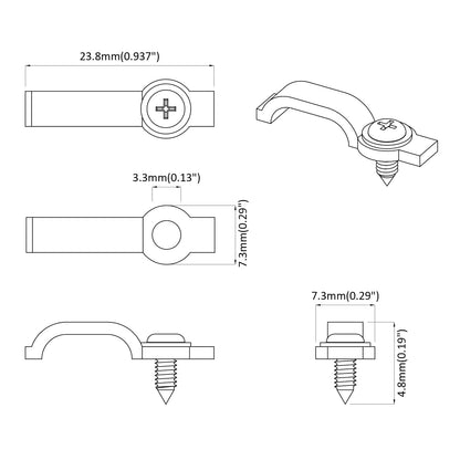vidaXL LED Strip Clips 12 pcs Transparent 23.8 x 7.3 x 4.3 mm