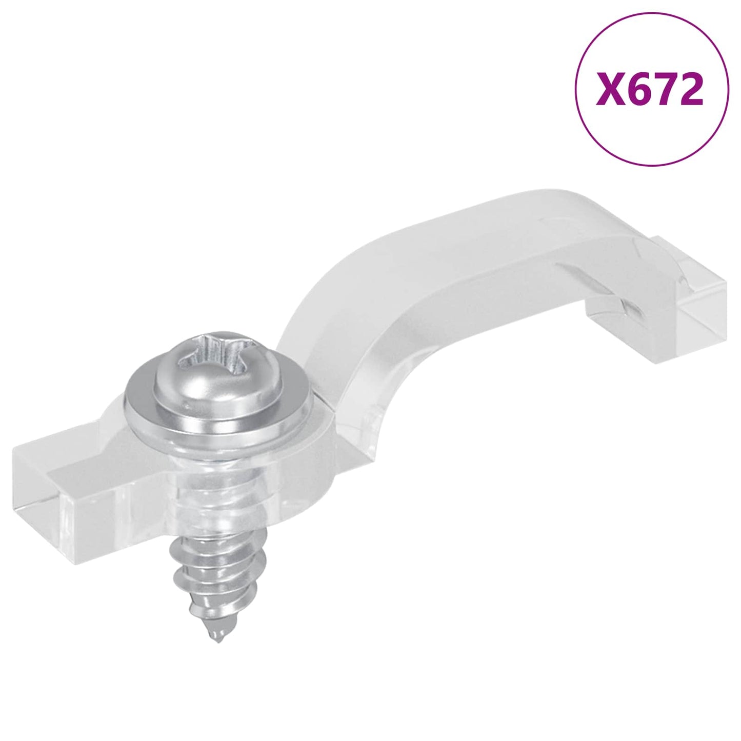 vidaXL LED Strip Clips 23.8 mm 12 pcs Transparent Plastic and Iron