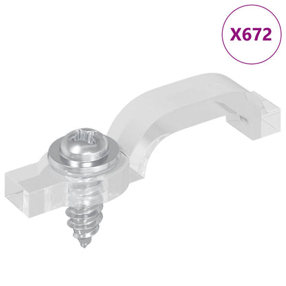 vidaXL LED Strip Clips 23.8 mm 12 pcs Transparent Plastic and Iron
