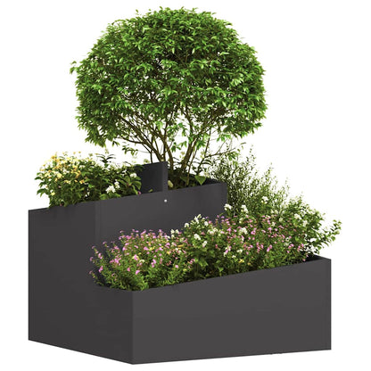 vidaXL Garden Planter Black 60 x 60 x 50 cm Cold-rolled Steel