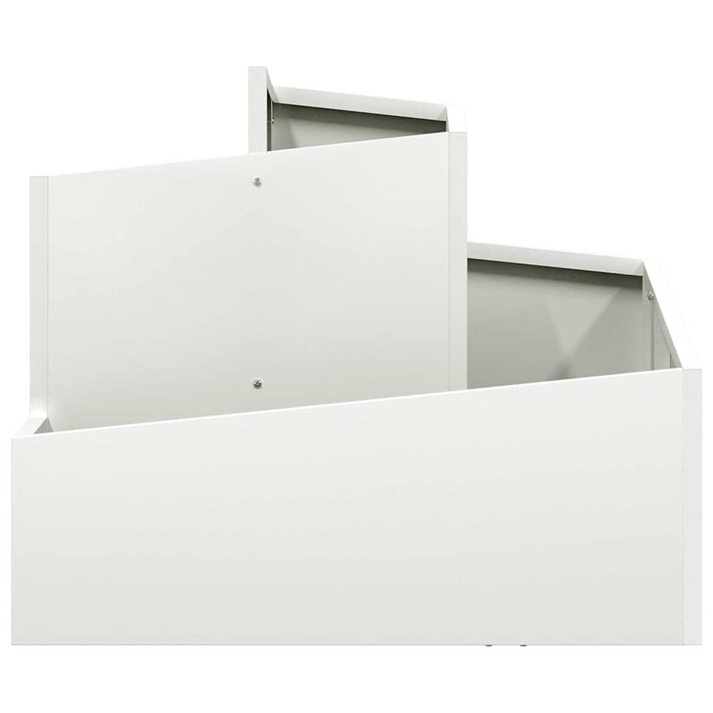 vidaXL Garden Planter White 60 x 60 x 50 cm Cold-rolled Steel
