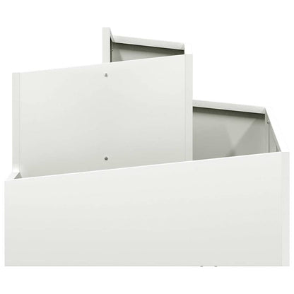 vidaXL Garden Planter White 60 x 60 x 50 cm Cold-rolled Steel