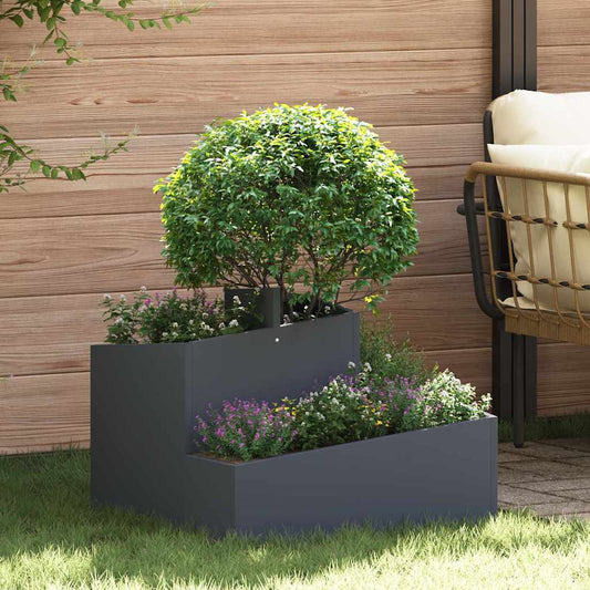 vidaXL Garden Planter Anthracite 60 x 60 x 50 cm Cold-rolled Steel