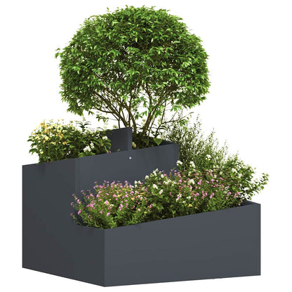 vidaXL Garden Planter Anthracite 60 x 60 x 50 cm Cold-rolled Steel