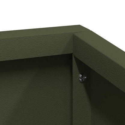 vidaXL Garden Planter Olive Green 60 x 60 x 50 cm Cold-rolled Steel