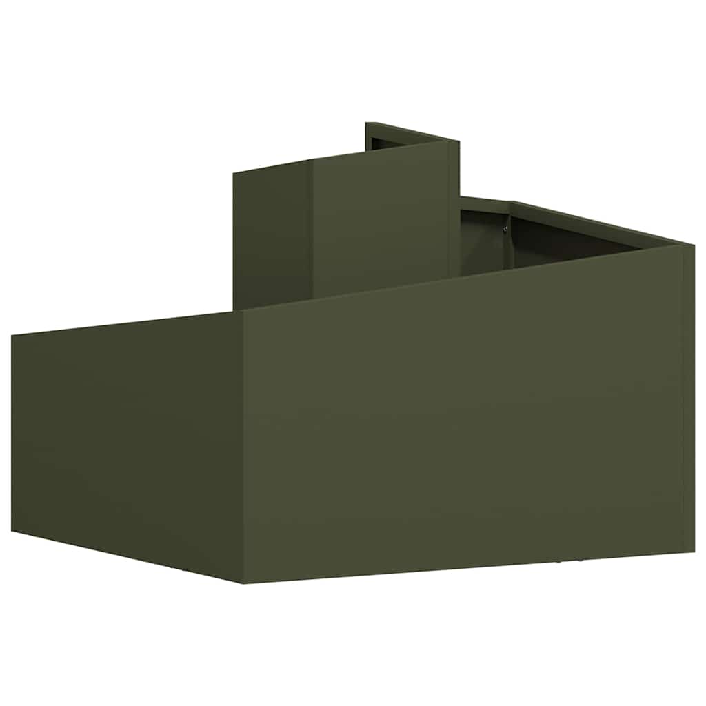 vidaXL Garden Planter Olive Green 60 x 60 x 50 cm Cold-rolled Steel