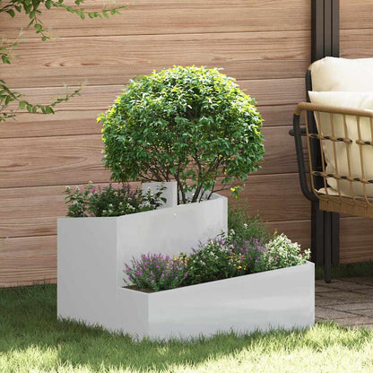 vidaXL Garden Planter Silver 60 x 60 x 50 cm Galvanised Steel
