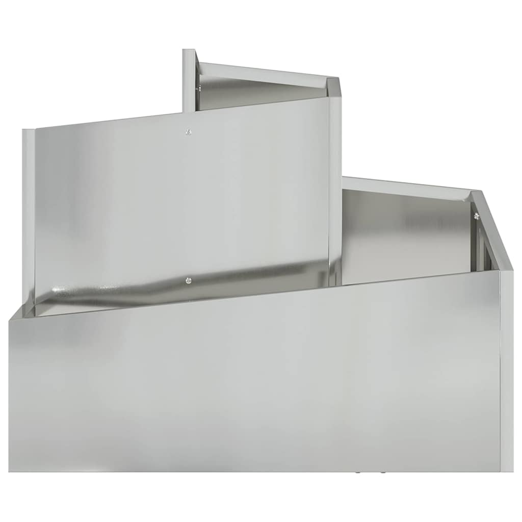 vidaXL Garden Planter Silver 60 x 60 x 50 cm Galvanised Steel