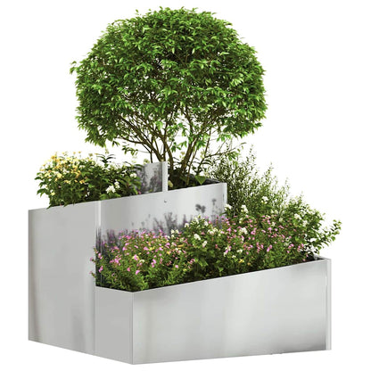 vidaXL Garden Planter Silver 60 x 60 x 50 cm Galvanised Steel