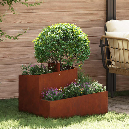 vidaXL Garden Planter Rusty 60 x 60 x 50 cm Weathering Steel