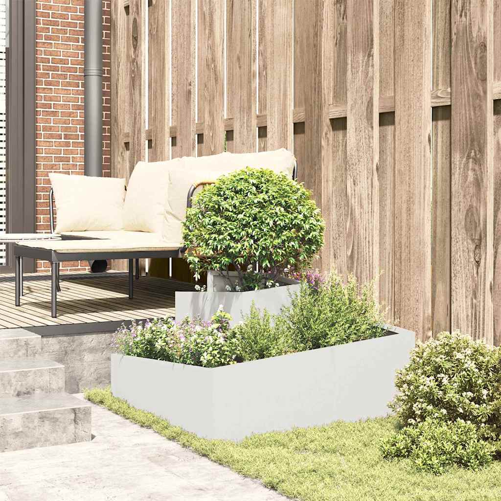vidaXL Garden Planter White 80 x 80 x 50 cm Cold-rolled Steel