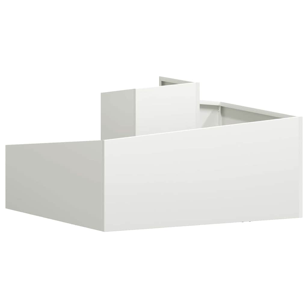 vidaXL Garden Planter White 80 x 80 x 50 cm Cold-rolled Steel