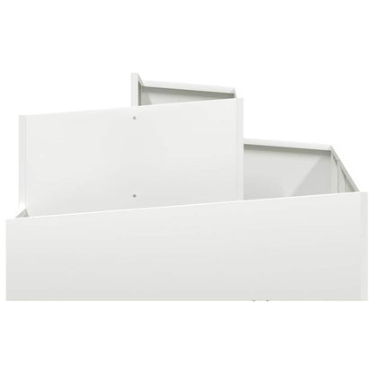 vidaXL Garden Planter White 80 x 80 x 50 cm Cold-rolled Steel
