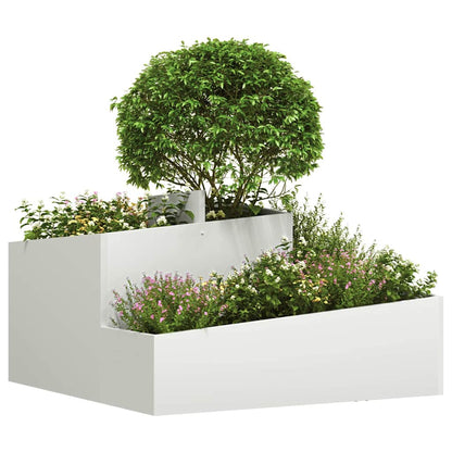 vidaXL Garden Planter White 80 x 80 x 50 cm Cold-rolled Steel