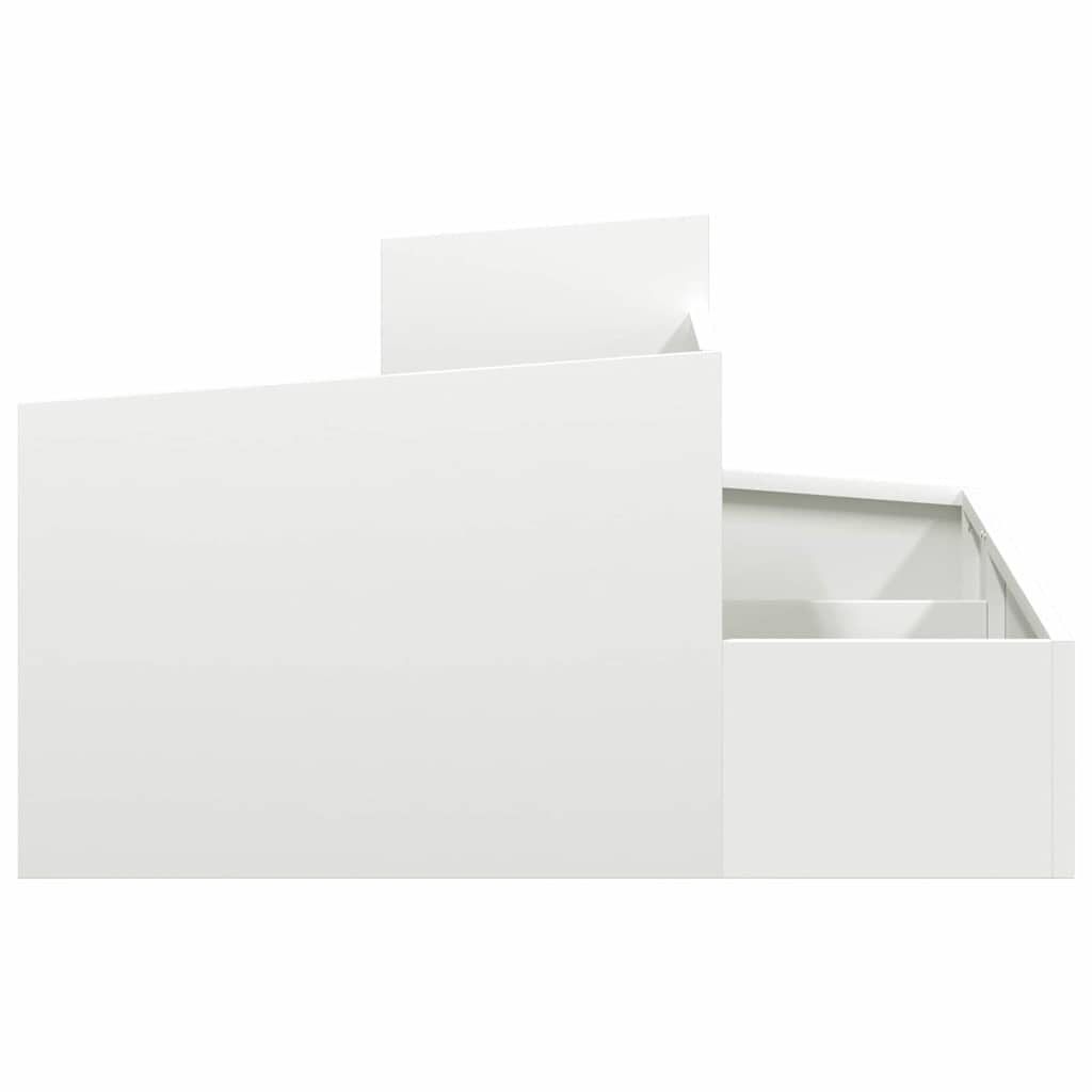 vidaXL Garden Planter White 80 x 80 x 50 cm Cold-rolled Steel