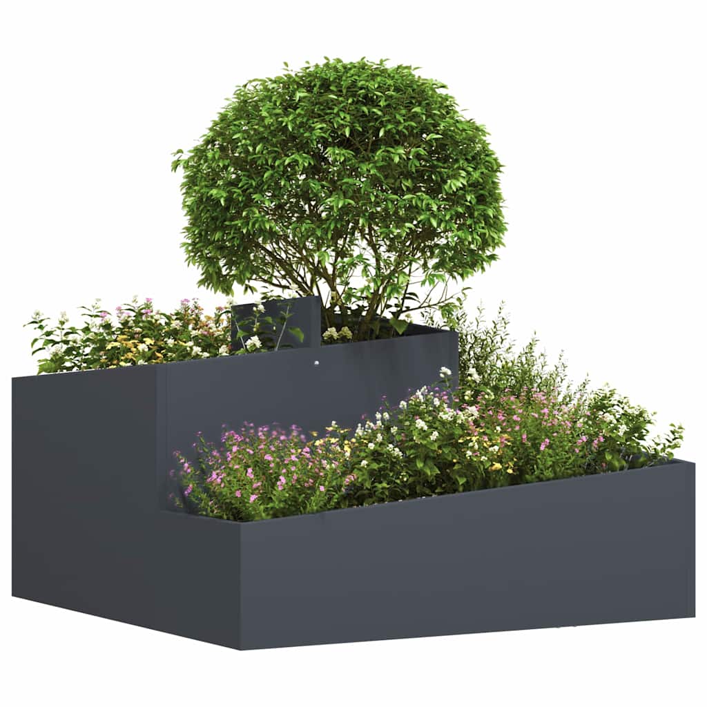 vidaXL Garden Planter Anthracite 80 x 80 x 50 cm Cold-rolled Steel