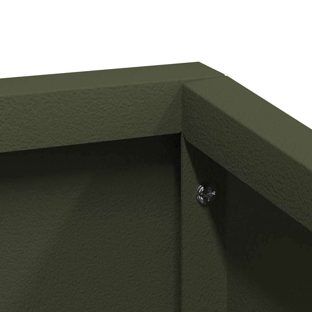 vidaXL Garden Planter Olive Green 80 x 80 x 50 cm Cold-rolled Steel