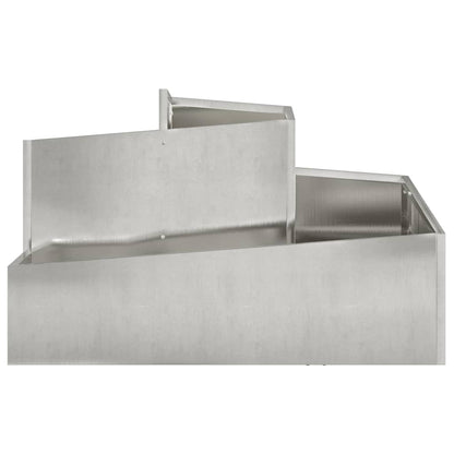 vidaXL Garden Planter Silver 80 x 80 x 50 cm Stainless Steel
