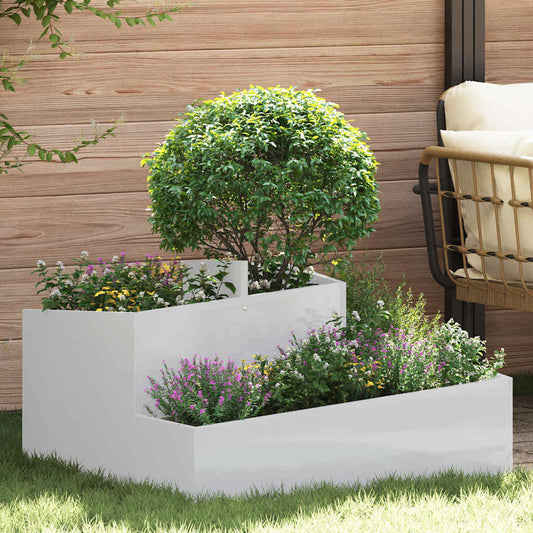 vidaXL Garden Planter Silver 80 x 80 x 50 cm Galvanised Steel