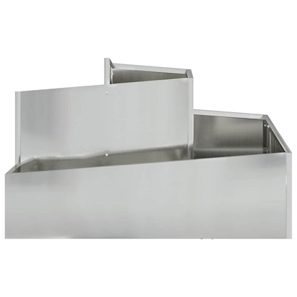 vidaXL Garden Planter Silver 80 x 80 x 50 cm Galvanised Steel