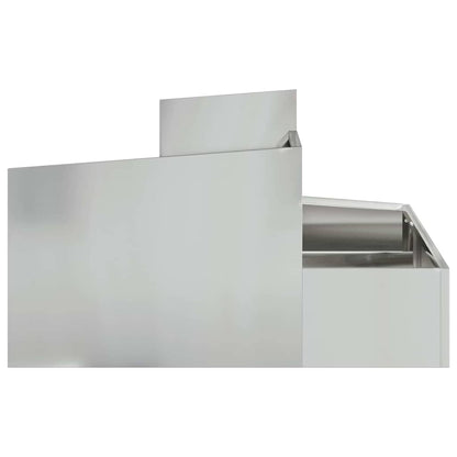 vidaXL Garden Planter Silver 80 x 80 x 50 cm Galvanised Steel