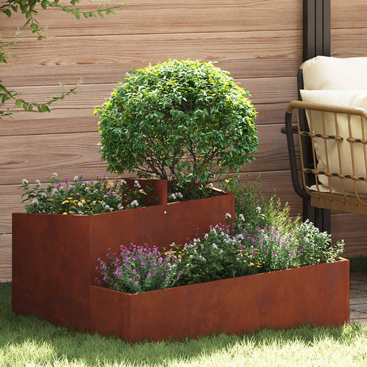 vidaXL Garden Planter Rusty 80 x 80 x 50 cm Weathering Steel