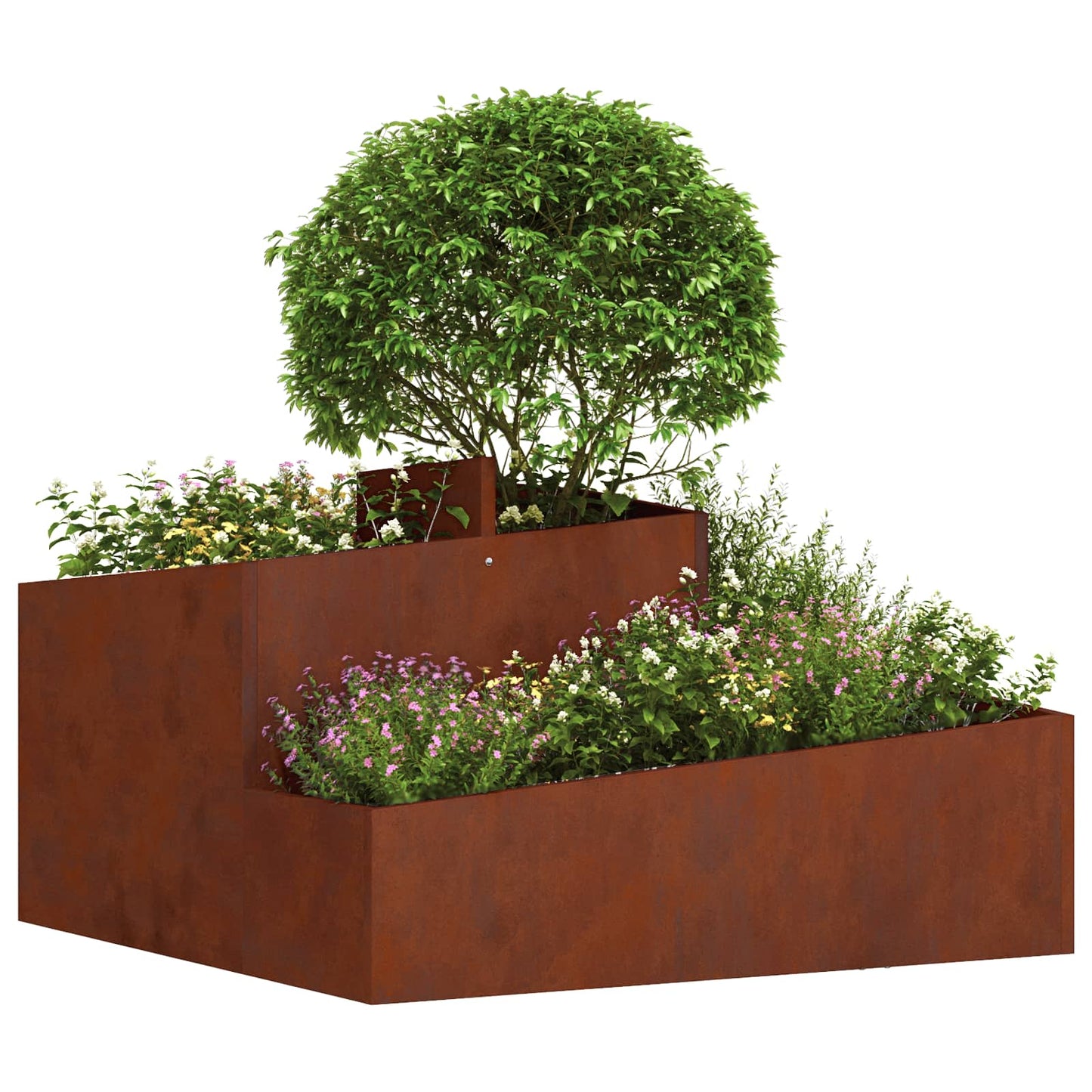 vidaXL Garden Planter Brown 80 x 80 x 50 cm Weathering Steel