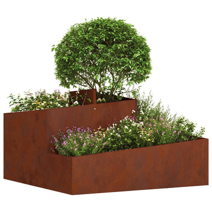 vidaXL Garden Planter Brown 80 x 80 x 50 cm Weathering Steel