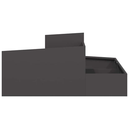 vidaXL Garden Planter Black 100 x 100 x 50 cm Cold-rolled Steel