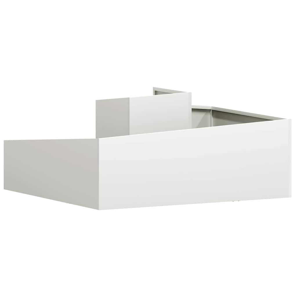 vidaXL Garden Planter White 100 x 100 x 50 cm Cold-rolled Steel
