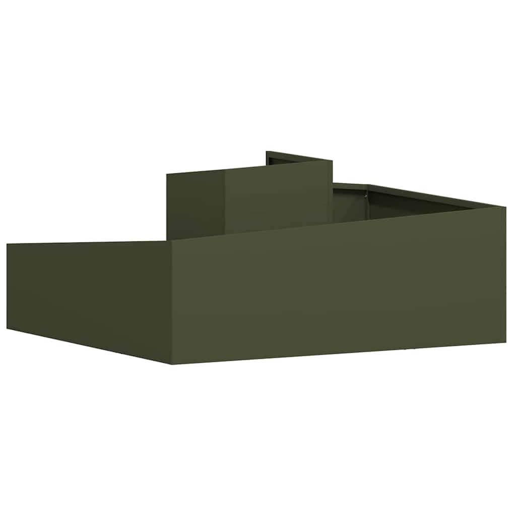 vidaXL Garden Planter Olive Green 100 x 100 x 50 cm Cold-rolled Steel
