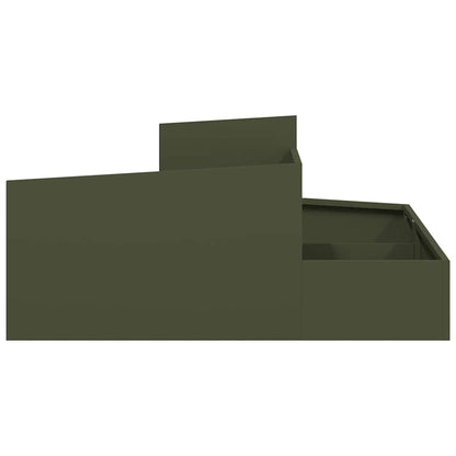 vidaXL Garden Planter Olive Green 100 x 100 x 50 cm Cold-rolled Steel