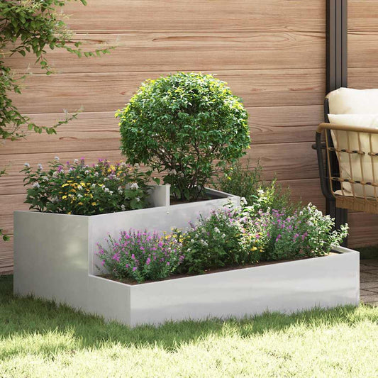 vidaXL Garden Planter Silver 100 x 100 x 50 cm Stainless Steel