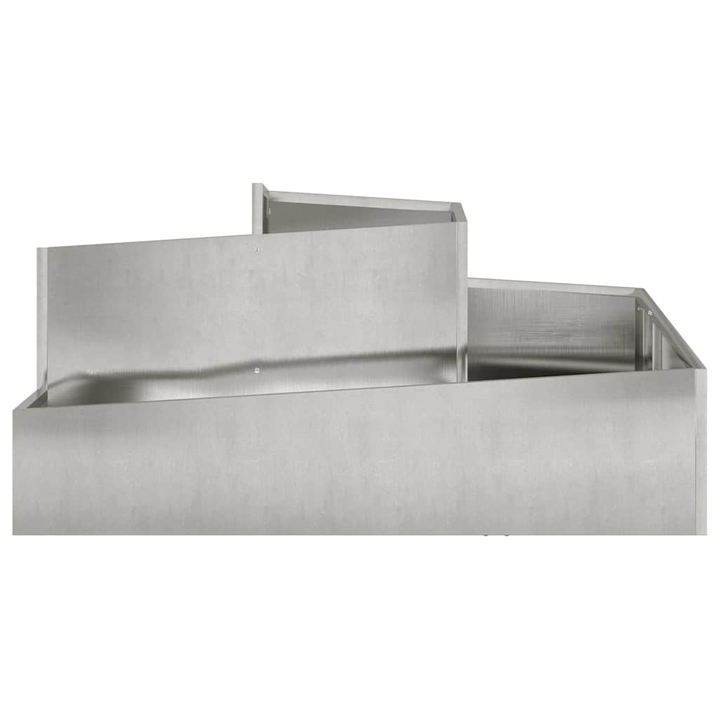 vidaXL Garden Planter Silver 100 x 100 x 50 cm Stainless Steel