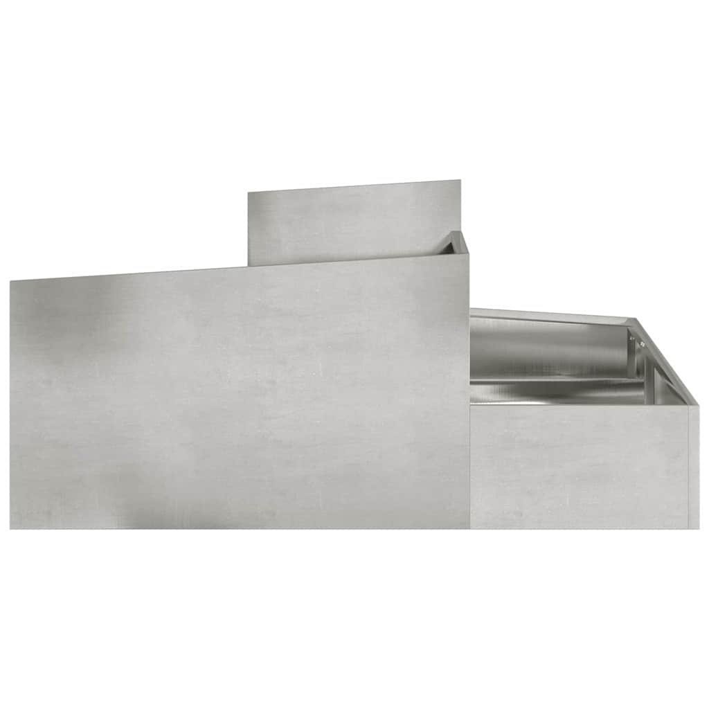 vidaXL Garden Planter Silver 100 x 100 x 50 cm Stainless Steel