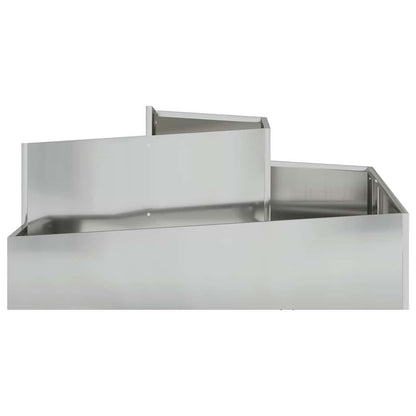 vidaXL Garden Planter Silver 100 x 100 x 50 cm Galvanised Steel