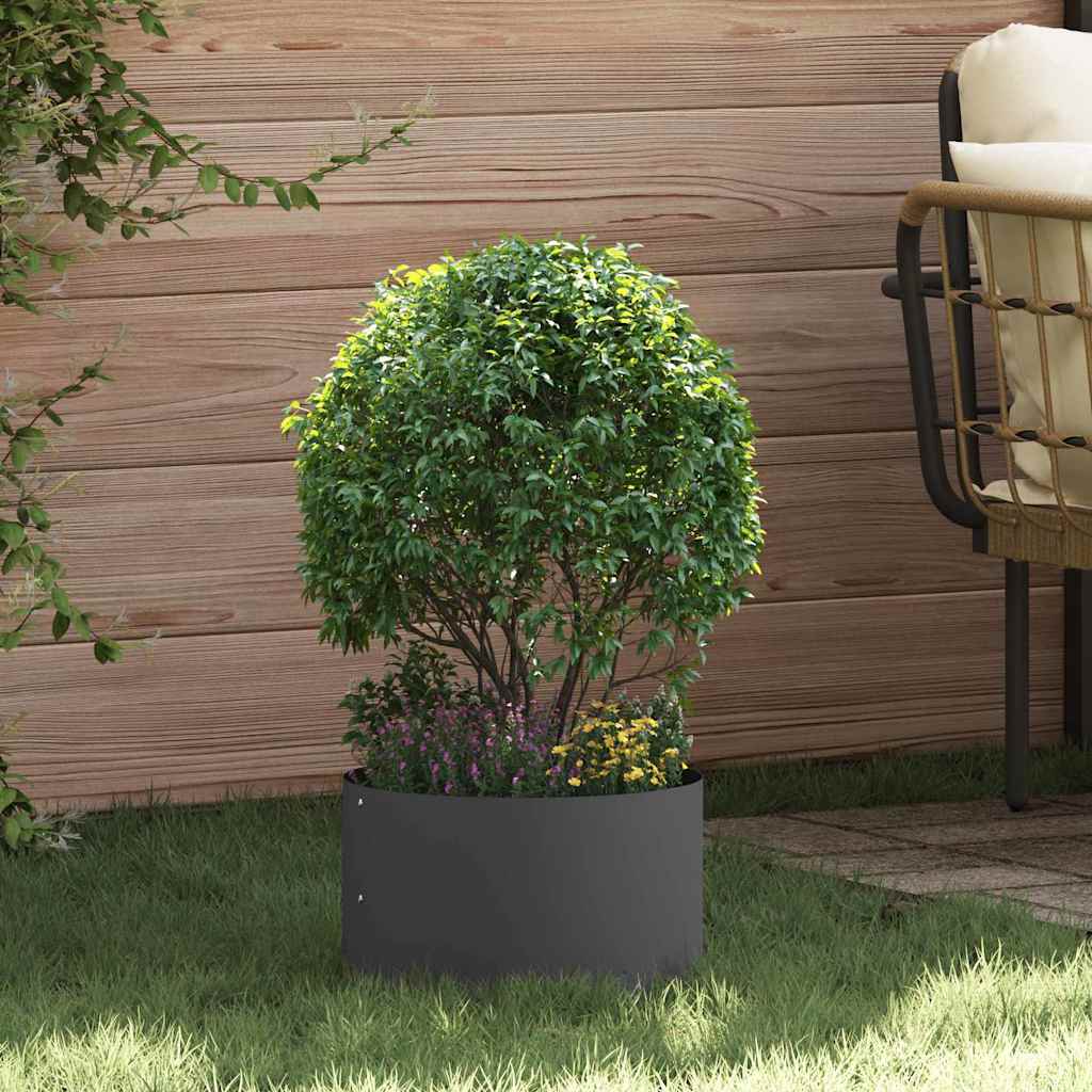 vidaXL Planter Ring Black 30 x 30 x 20 cm Cold-rolled Steel
