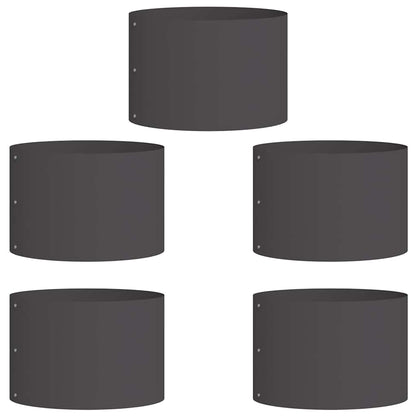 vidaXL Planter Ring 5 pcs Black 30 x 30 x 20 cm Cold-rolled Steel